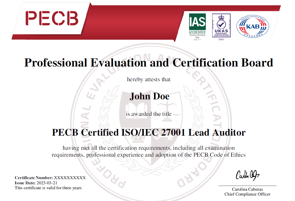 pecb certificate